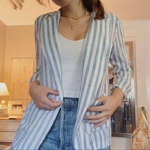 Elodie Striped Linen Blazer